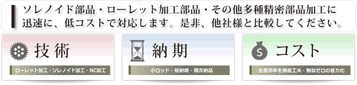長年の実績 技術、納期、コスト